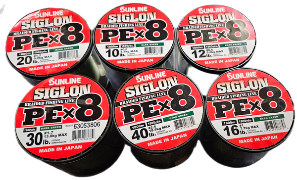 SUNLINE  Siglon PEx8 Braid 1980 yds Dark Green 8 Strand